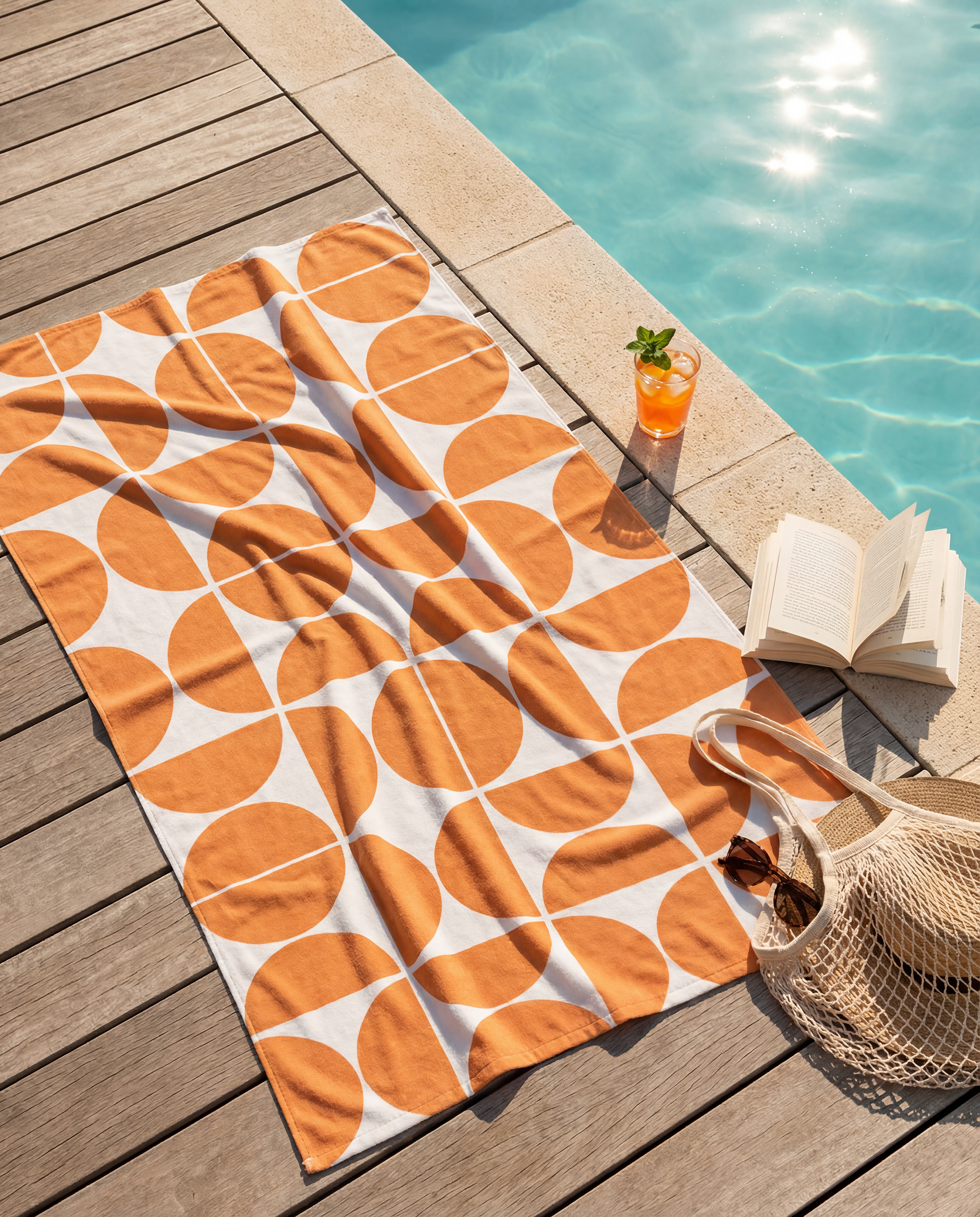 Beach Towel - Orange Abstract
